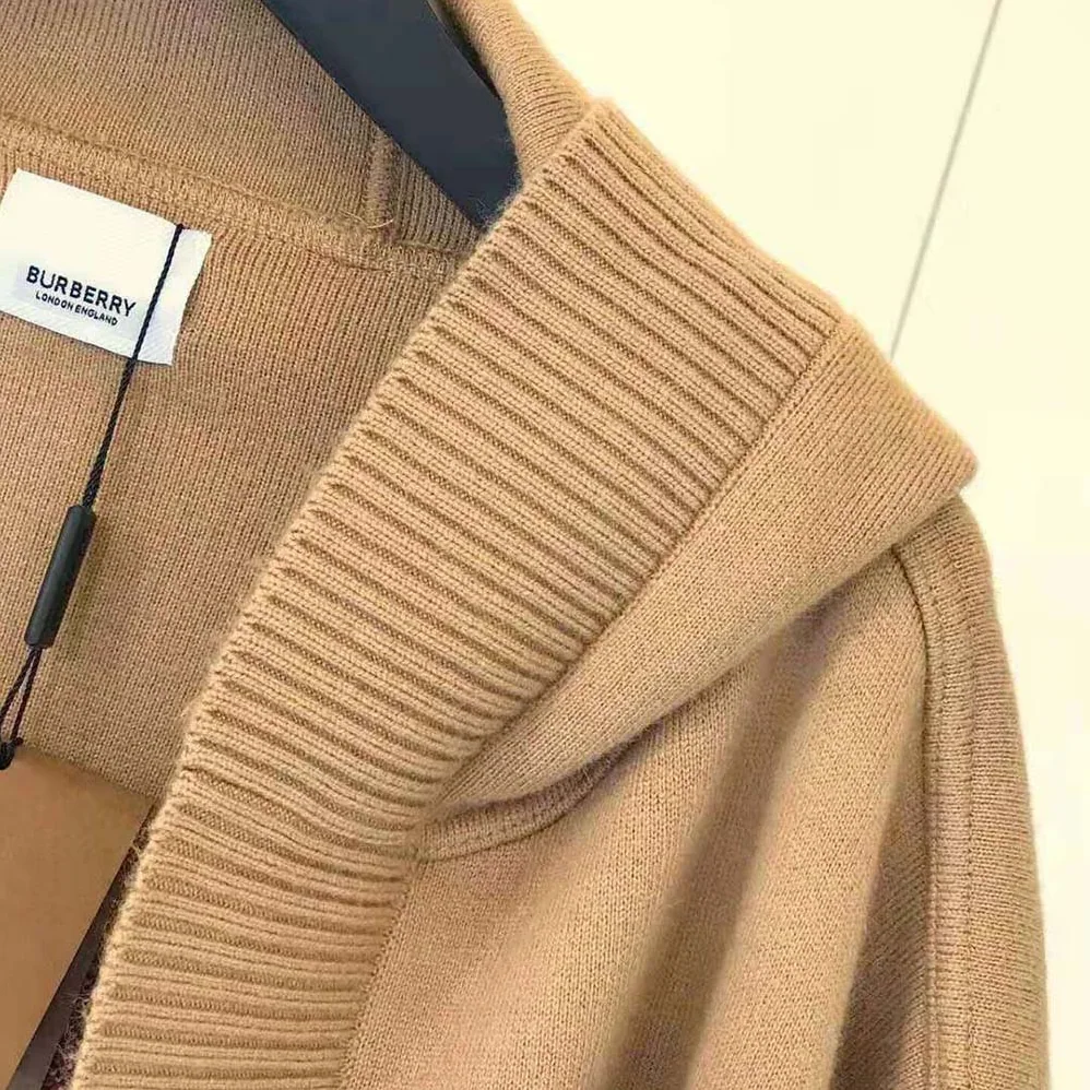 Burberry Monogram Motif Lntarsia Wool Cashmere Blend Cape for Women in Brown Burberry Monogram Motif Lntarsia Wool Cashmere Blend Cape for Women in Brown