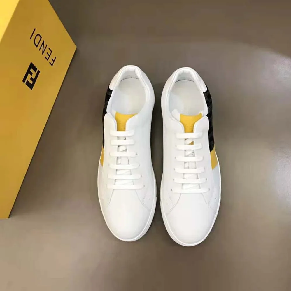 Fendi Sneakers White Leather Low for Men in Tops