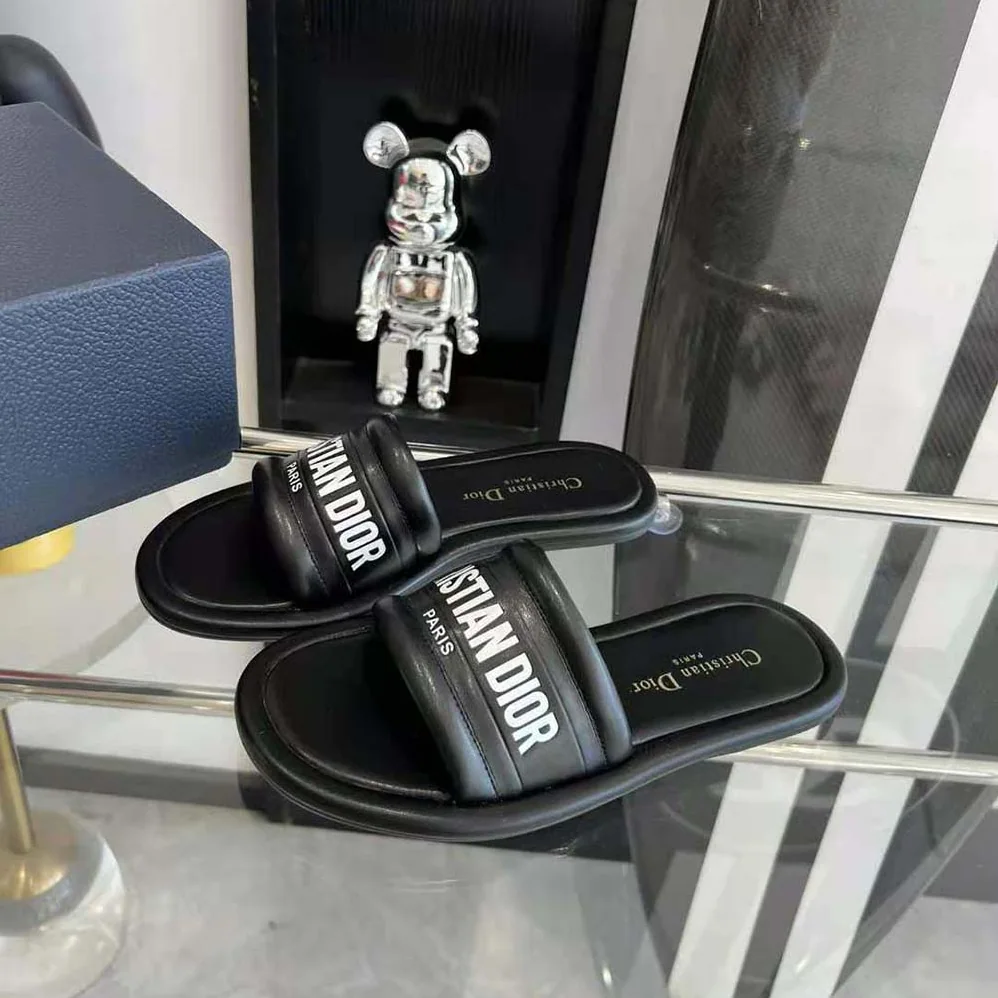 Dior Every-D Slide Black Embossed Lambskin for Women Dior Every-D Slide Black Embossed Lambskin for Women