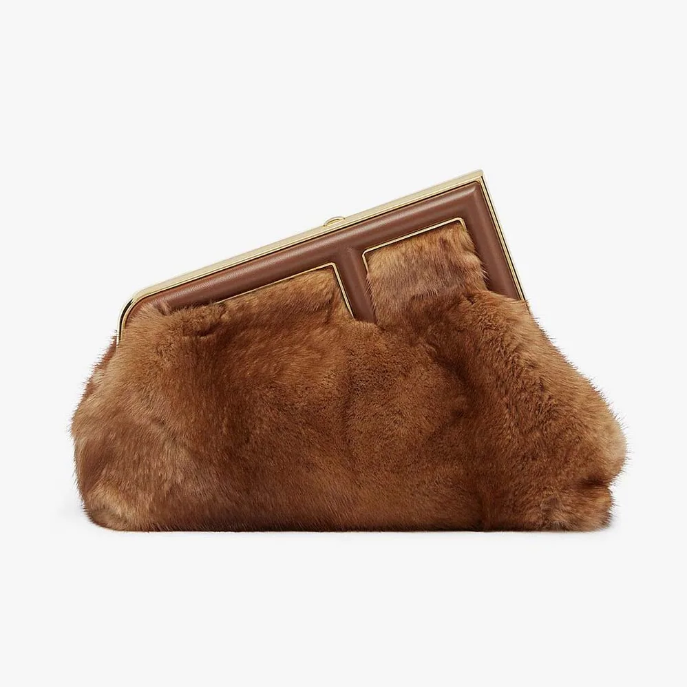 Fendi First Small Brown Mink Bag for Women Fendi First Small Brown Mink Bag for Women