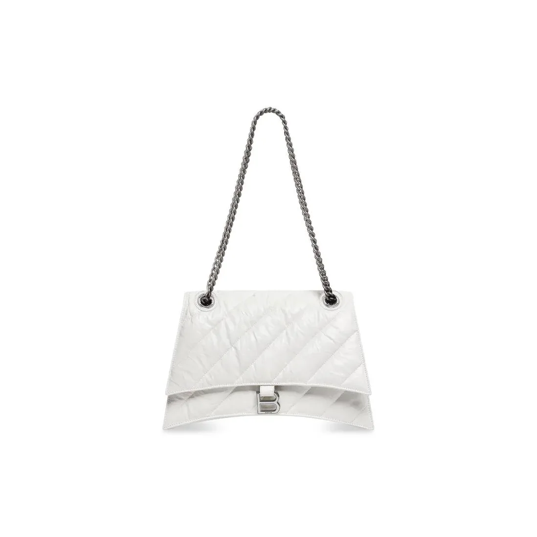 Balenciaga Crush Medium Chain Bag Quilted In Optic White / Balenciaga Crush Medium Chain Bag Quilted In Optic White /