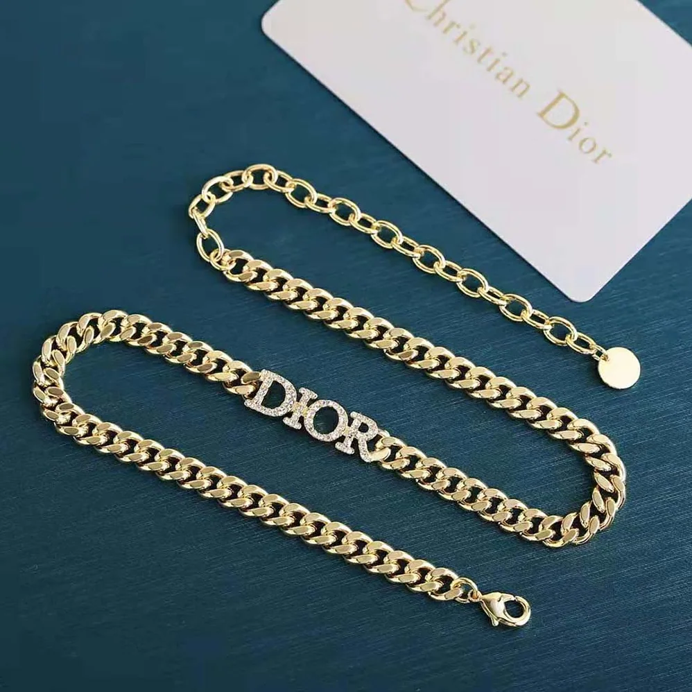 Dior Dio(r)evolution Choker Gold-Finish Metal and White Crystals for Women