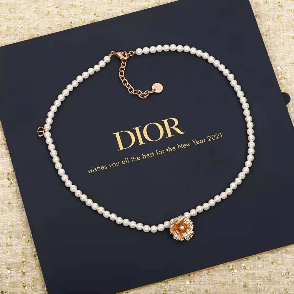 Dior D-Millefiori Necklace Matte Pink for Women in Finish Metal Dior D-Millefiori Necklace Matte Pink for Women in Finish Metal