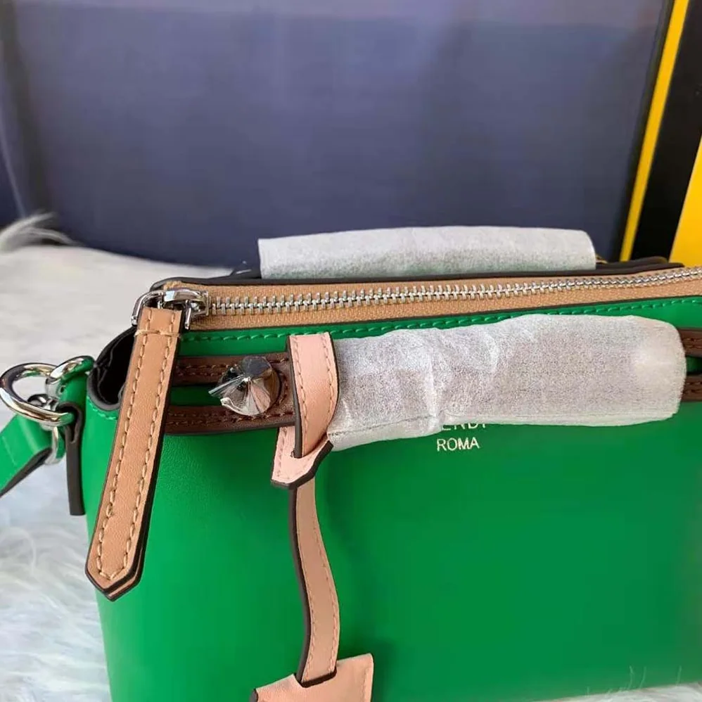 Fendi by the way Mini Multicolor Leather Boston Bag for Women in Green Fendi by the way Mini Multicolor Leather Boston Bag for Women in Green