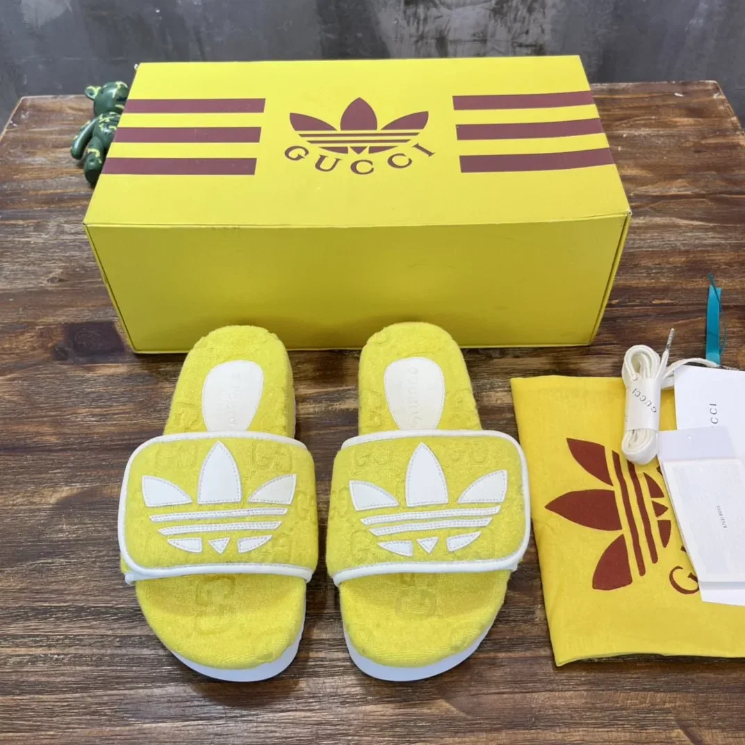 Gucci x Adidas Sandal With Platform And GG Yellow for Men Gucci x Adidas Sandal With Platform And GG Yellow for Men