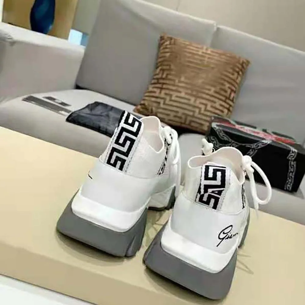 Versace Squalo Knit Sneakers for Women in White