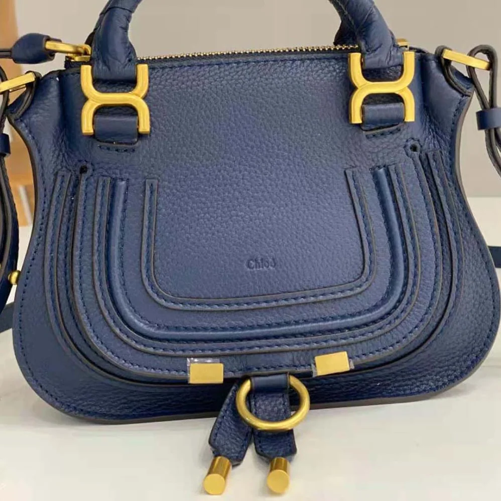 Chloe Marcie Mini Double Carry Bag for Women in Navy