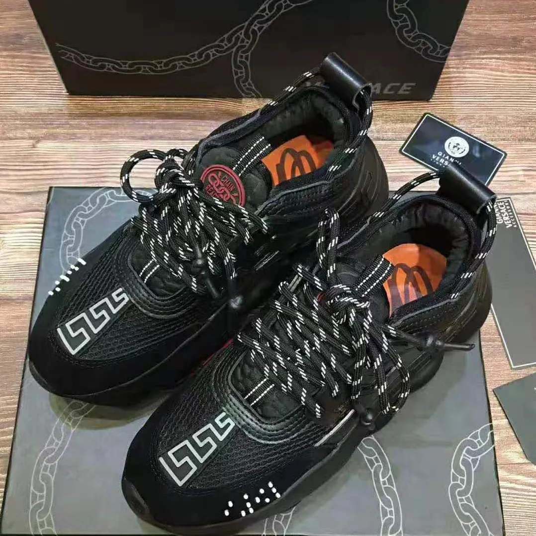 Versace Chain Reaction Sneakers for Men in Black
