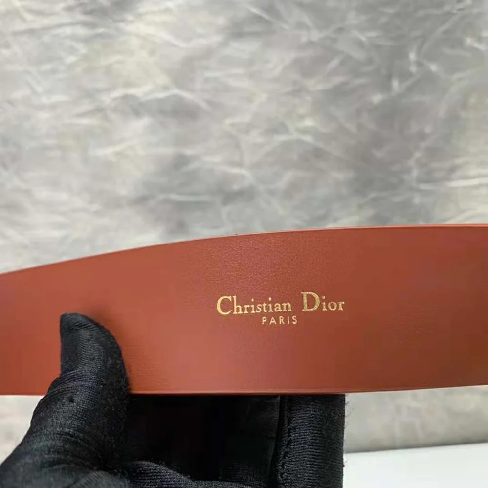 Dior 30 Montaigne Belt Dark Tan Smooth Calfskin, 40 MM for Women