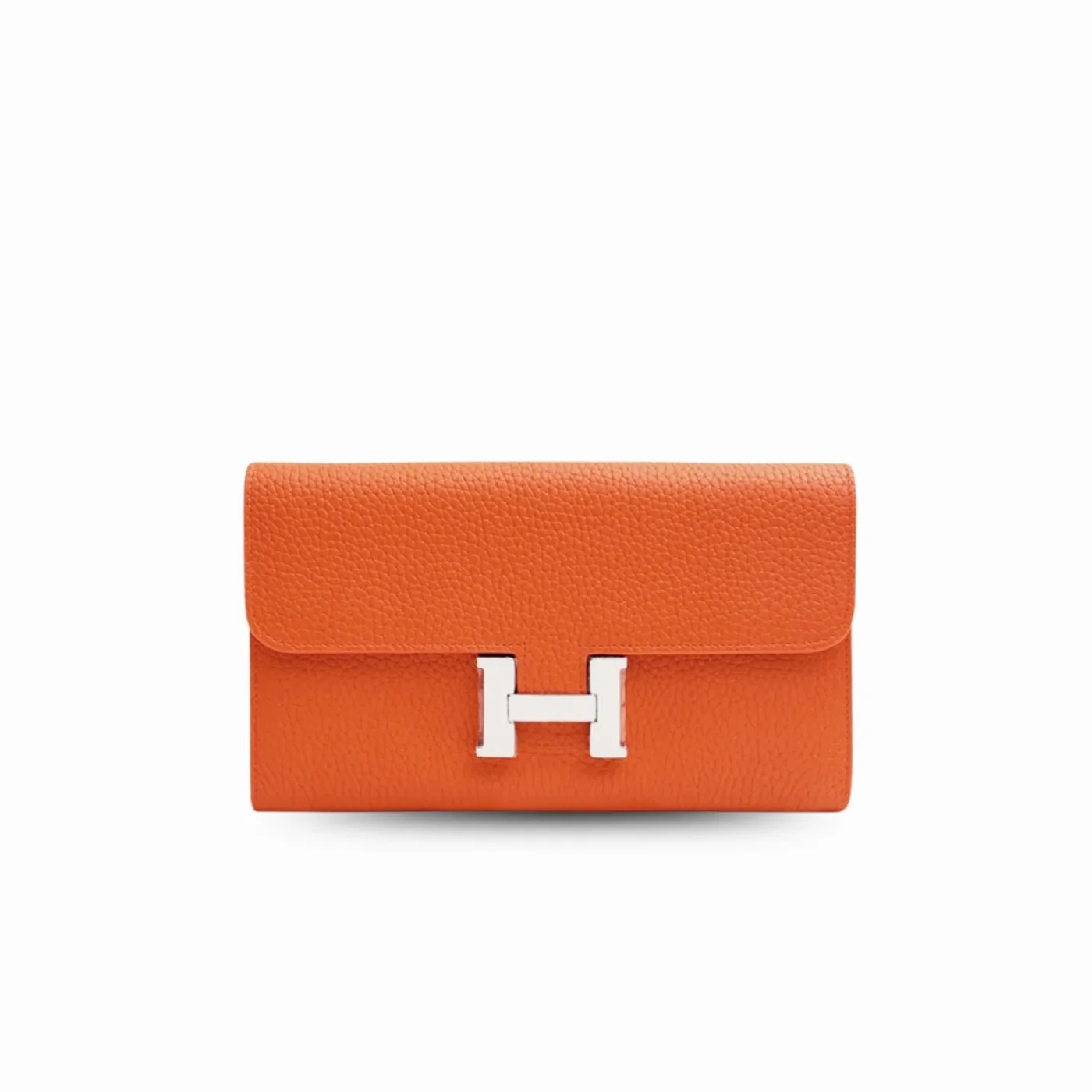 Hermes Constance Togo Long Wallet in Silver Toned Hardware Orange Hermes Constance Togo Long Wallet in Silver Toned Hardware Orange