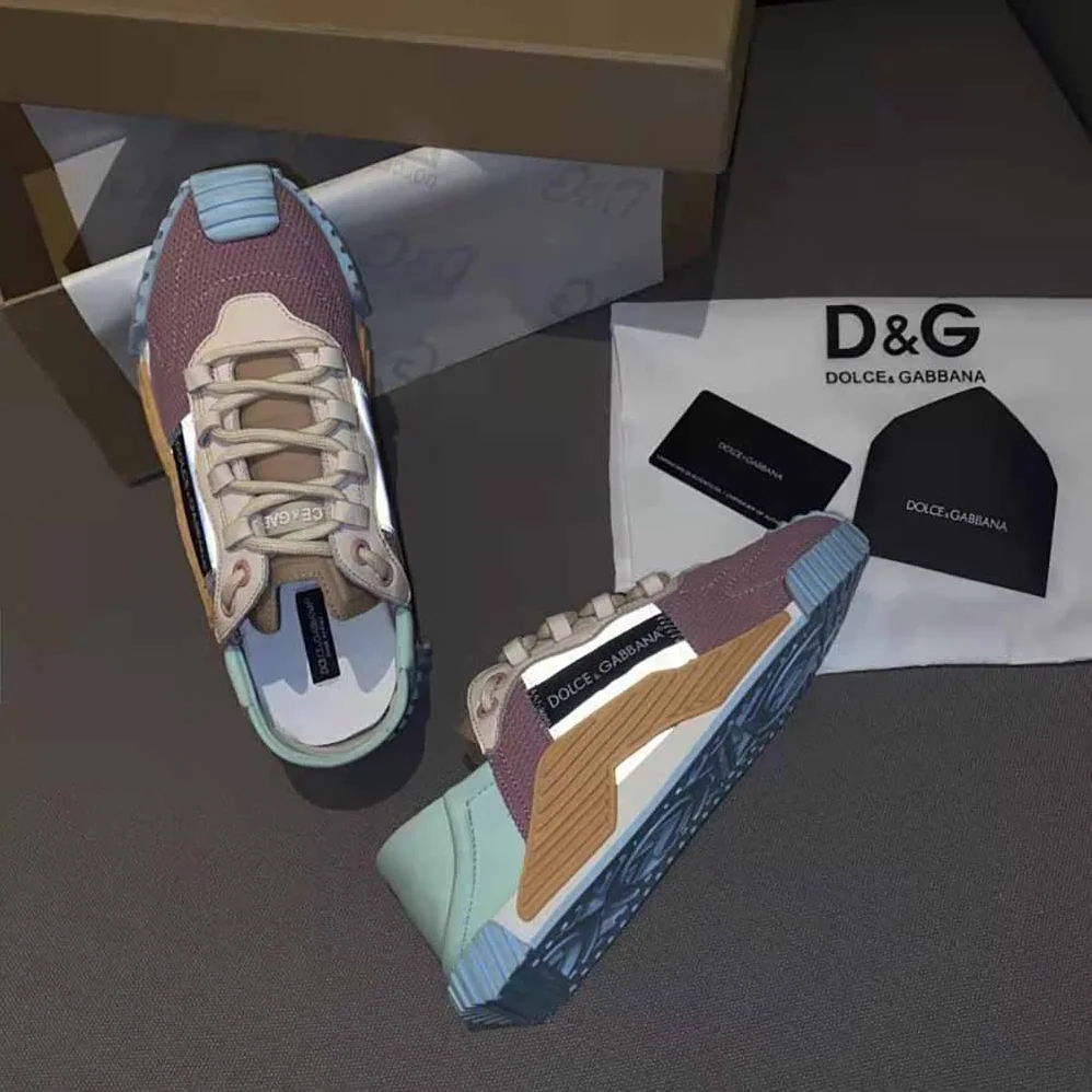Dolce Gabbana D&G Ns1 Slip on Sneakers in Mixed Materials for Women in Aqua Dolce Gabbana D&G Ns1 Slip on Sneakers in Mixed Materials for Women in Aqua