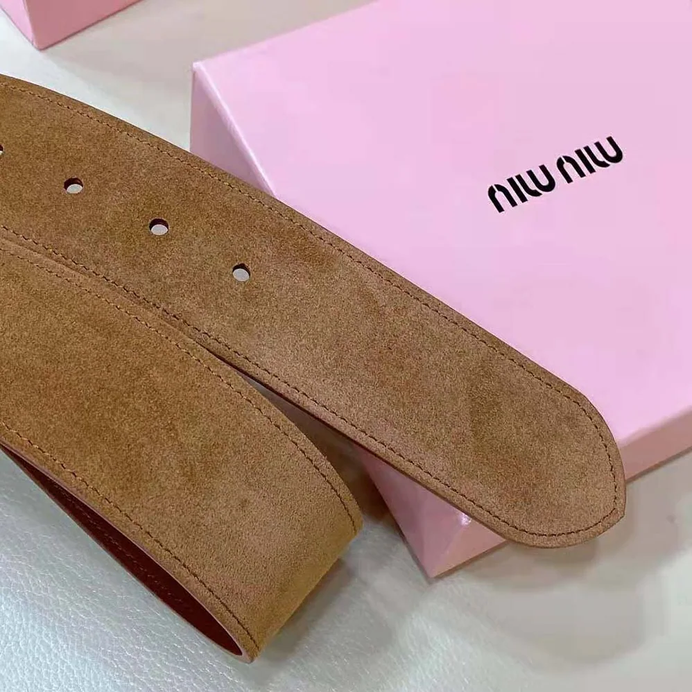 Miu Miu Suede Belt-Brown 5CC589_054_F0401 for Women Miu Miu Suede Belt-Brown 5CC589_054_F0401 for Women
