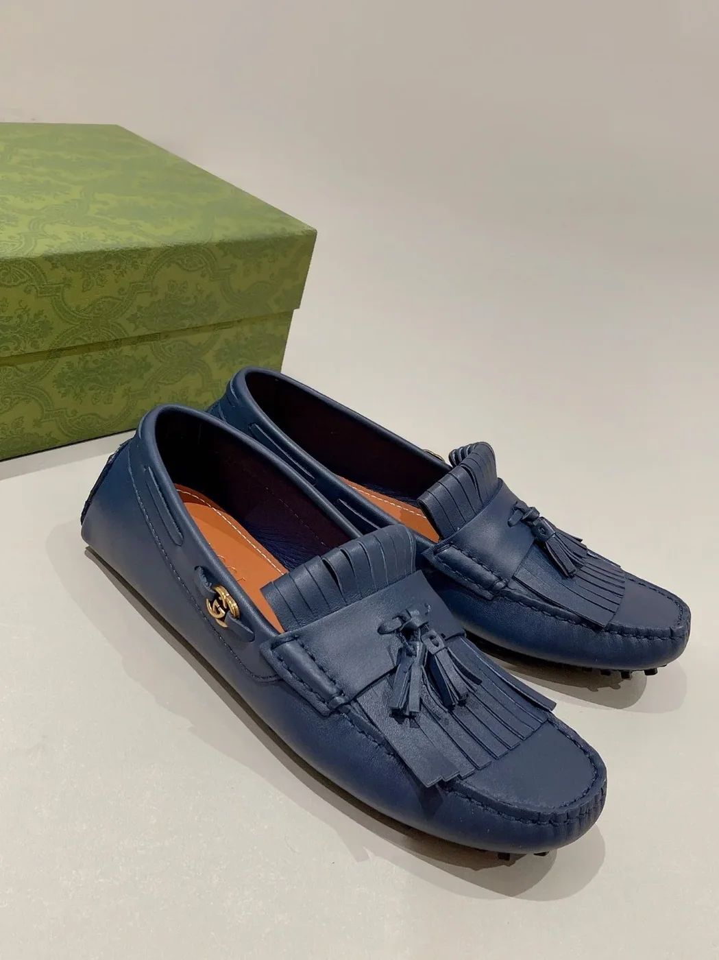 Gucci Loafer With Driver Interlocking G Blue for Men Gucci Loafer With Driver Interlocking G Blue for Men