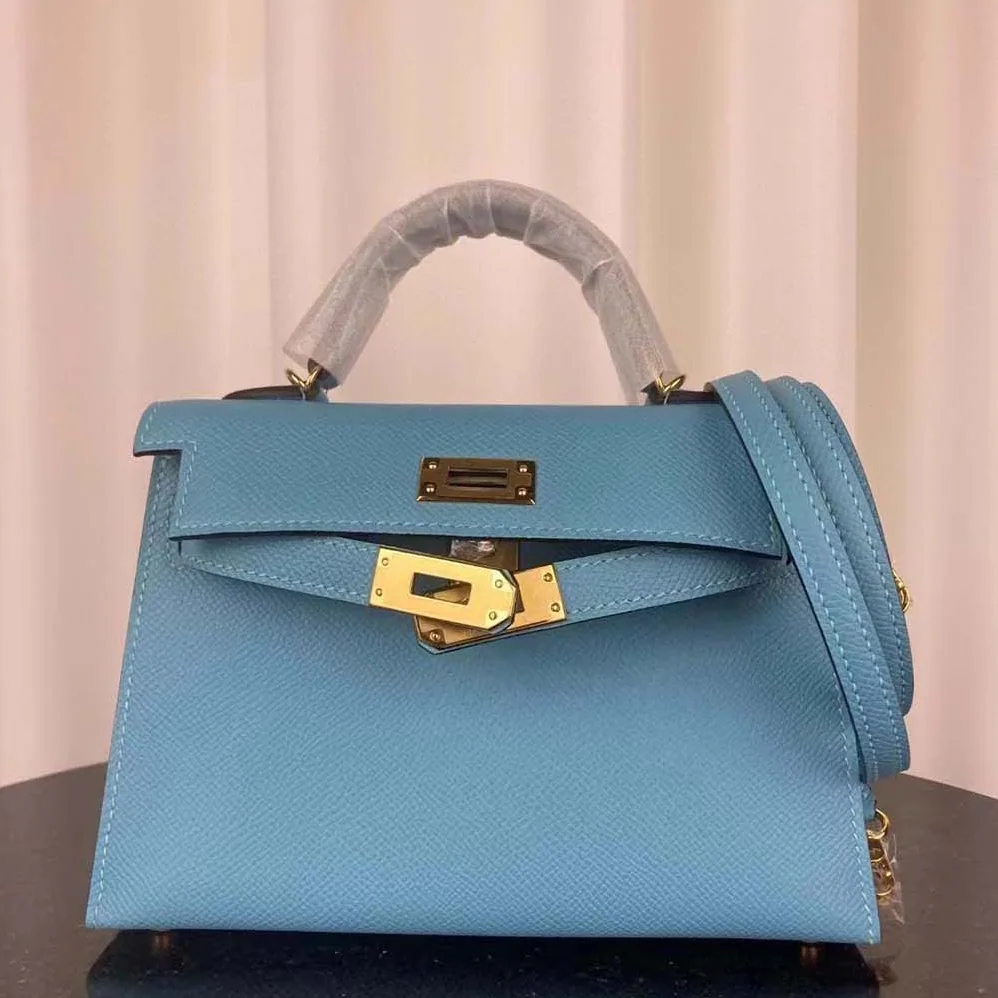 Hermes Kelly Bag 20 in Epsom Leather for Women in Blue Hermes Kelly Bag 20 in Epsom Leather for Women in Blue