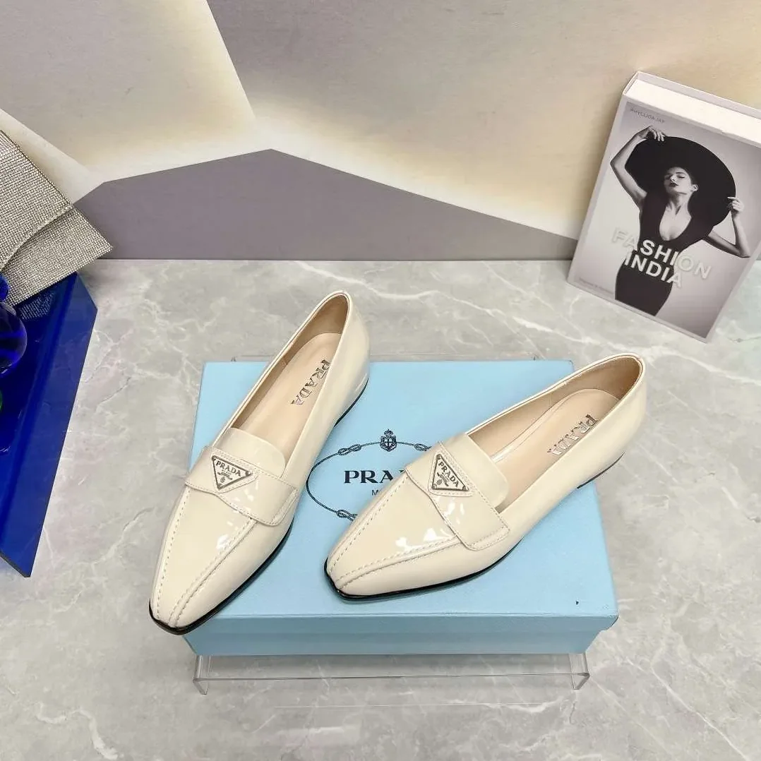 Prada Patent Loafers White Prada Patent Loafers White