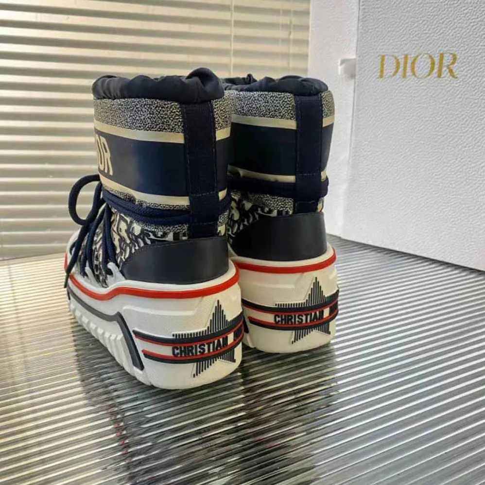 Dior Dioralps Snow Ankle Boot Deep Blue Dior Oblique Shiny Nylon for Women