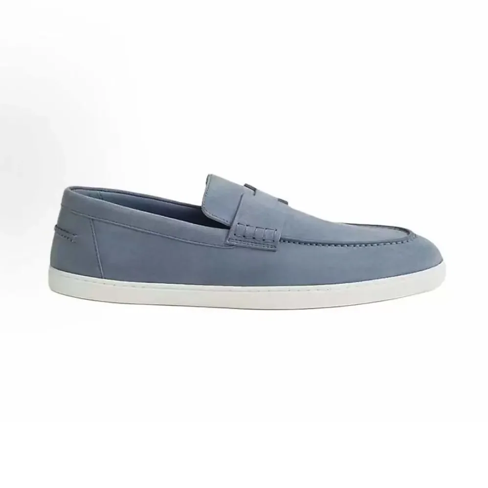 Hermes Job Loafer Blue Lambskin Insole and Lining for Men