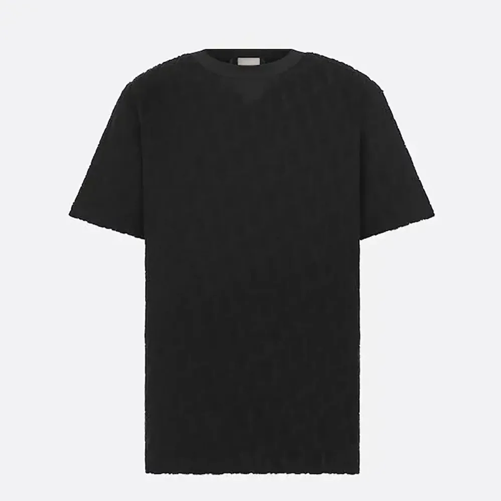 Dior Oblique Relaxed-Fit T-Shirt Black Terry Cotton Jacquard for Men Dior Oblique Relaxed-Fit T-Shirt Black Terry Cotton Jacquard for Men