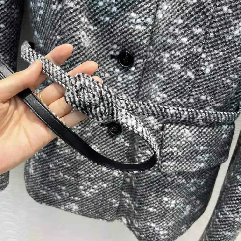 Dior Fitted Hooded Jacket Black and White Technical Wool Tweed and Silk for Women