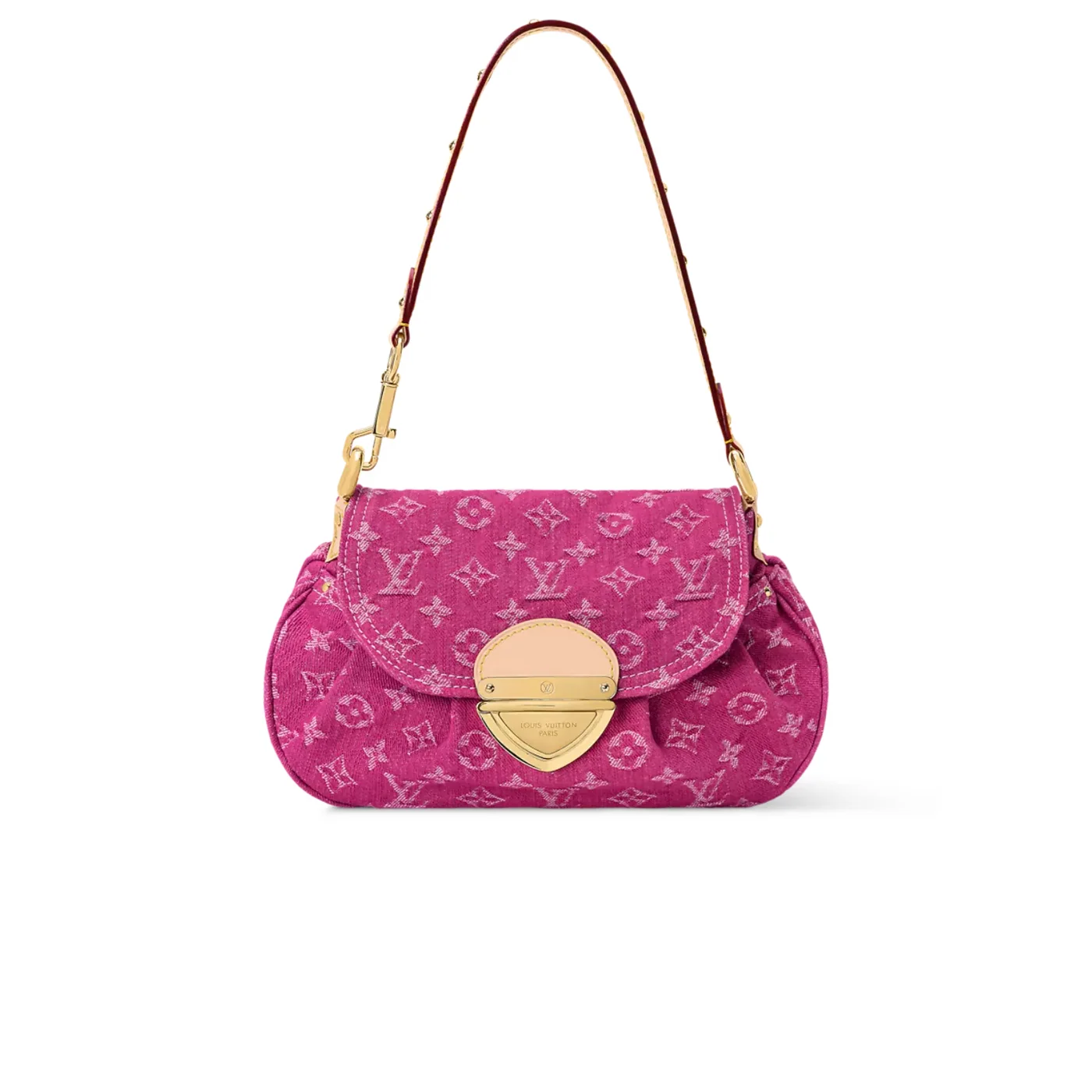 Louis Vuitton Sunset Shoulder Bag in Fuchsia Denim Gold Hardware