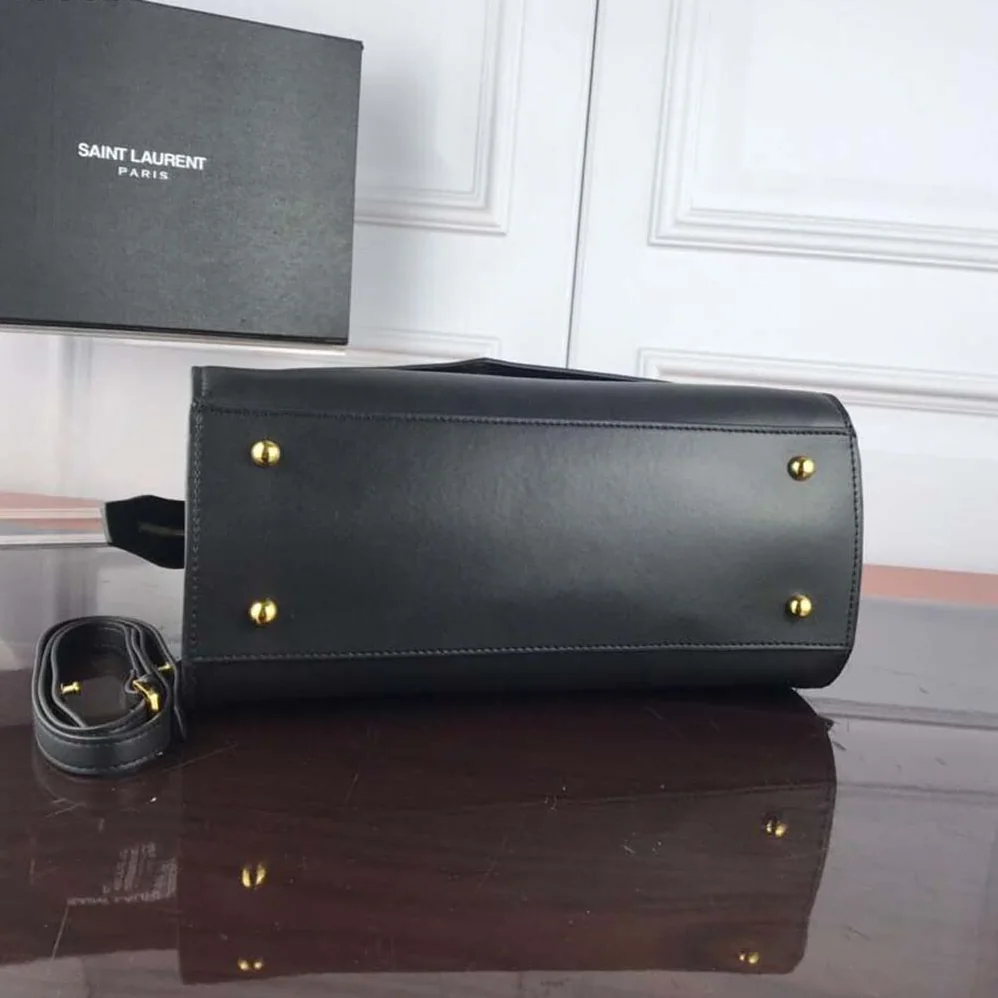 Saint Laurent YSL Uptown Medium Tote Shiny Smooth for Women in Black Saint Laurent YSL Uptown Medium Tote Shiny Smooth for Women in Black