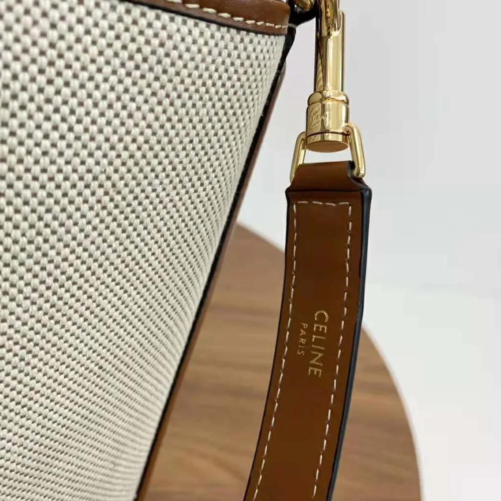 Celine Bucket 16 Bag in Textile and Calfskin for Women Celine Bucket 16 Bag in Textile and Calfskin for Women