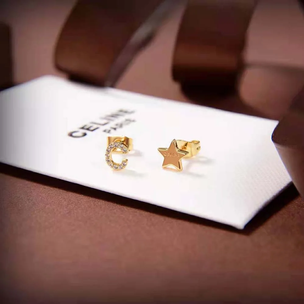 Celine Separables Celestial Set of 3 Studs in Brass with Gold Finish for Women