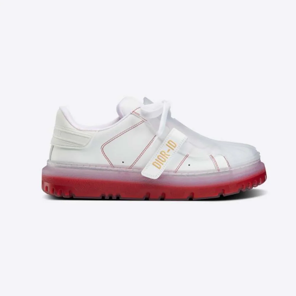 Dior Dior-Id Sneaker White Calfskin and Transparent Red Rubber for Women