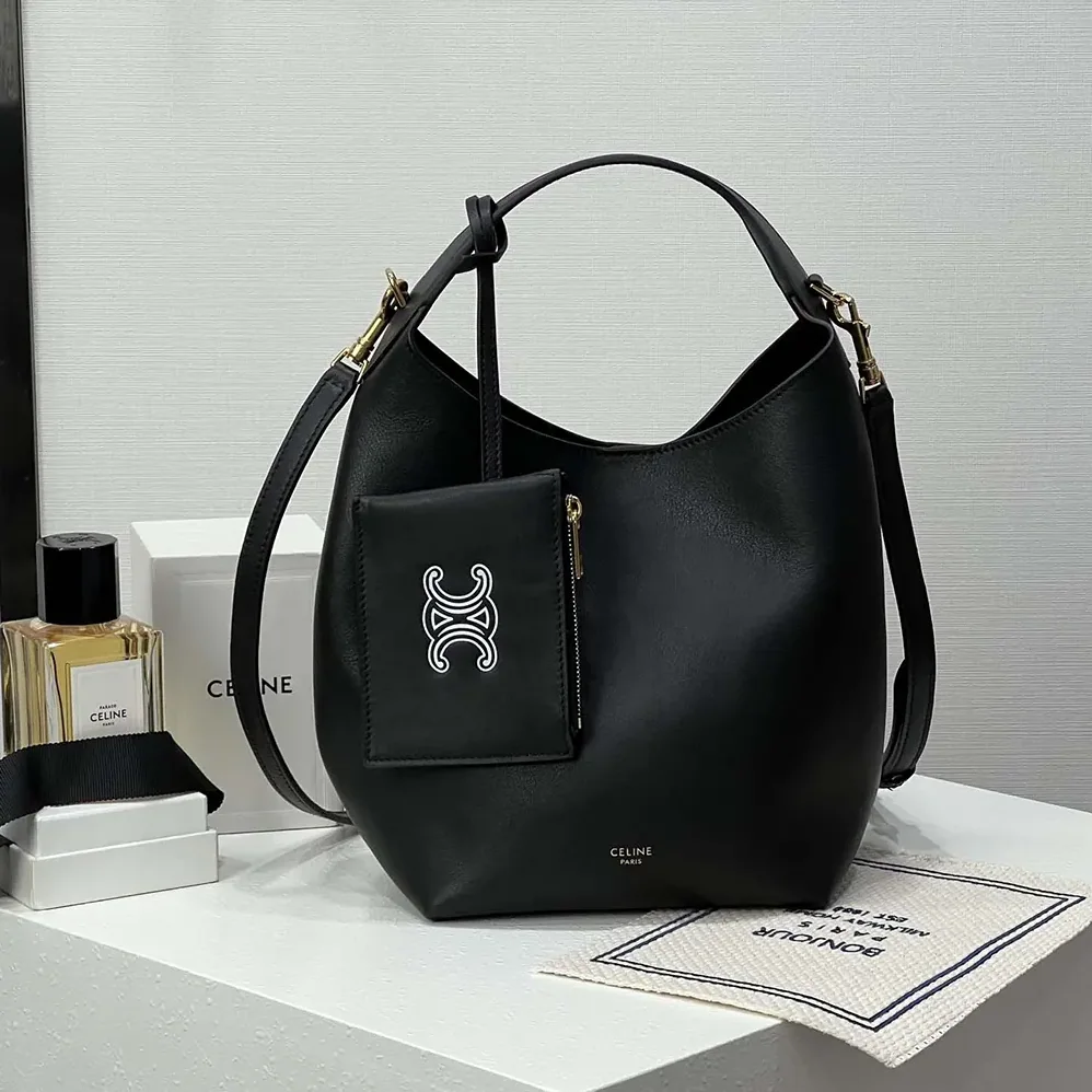 Celine Small Hobo in Supple Smooth Calfskin for Women in Black