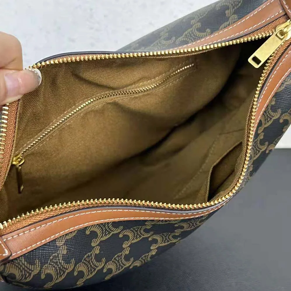 Celine Heloise Bag in Triomphe Canvas and Calfskin for Women