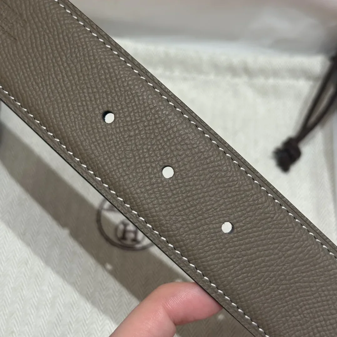 Hermès H-Zip Reversible Belt Taupe & Black