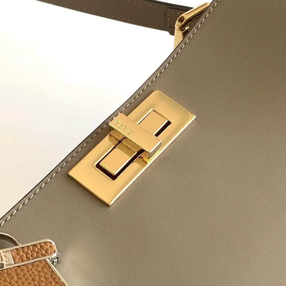 Fendi Peekaboo Soft Large Dove gray Leather Bag for Women