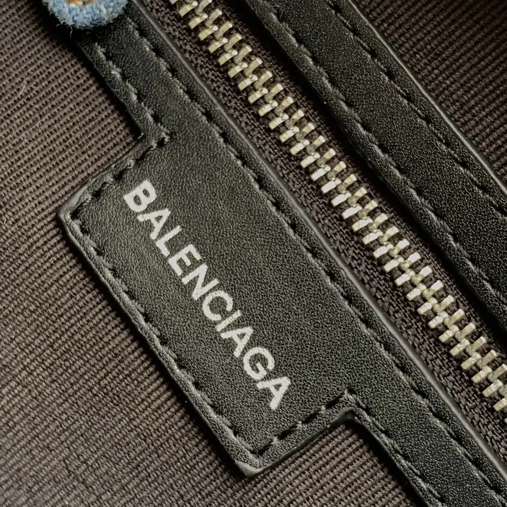 Balenciaga Neo Cagole City Handbag Denim with Rhinestones in Blue for Women Balenciaga Neo Cagole City Handbag Denim with Rhinestones in Blue for Women