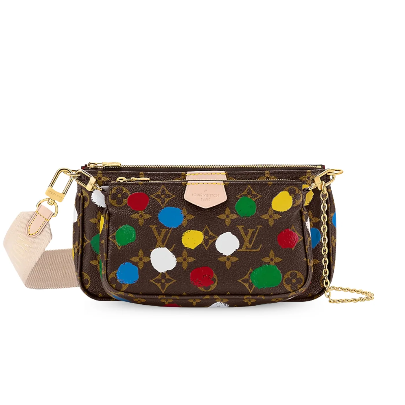 Louis Vuitton LV X YK Multi Pochette Accessoires Shoulder Bag in Multicolor Gold Hardware