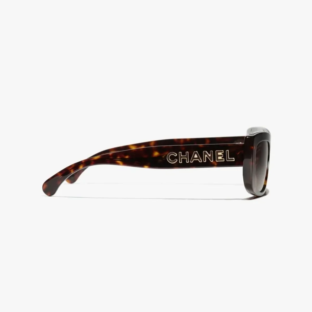 Chanel Rectangle Sunglasses Tortoise