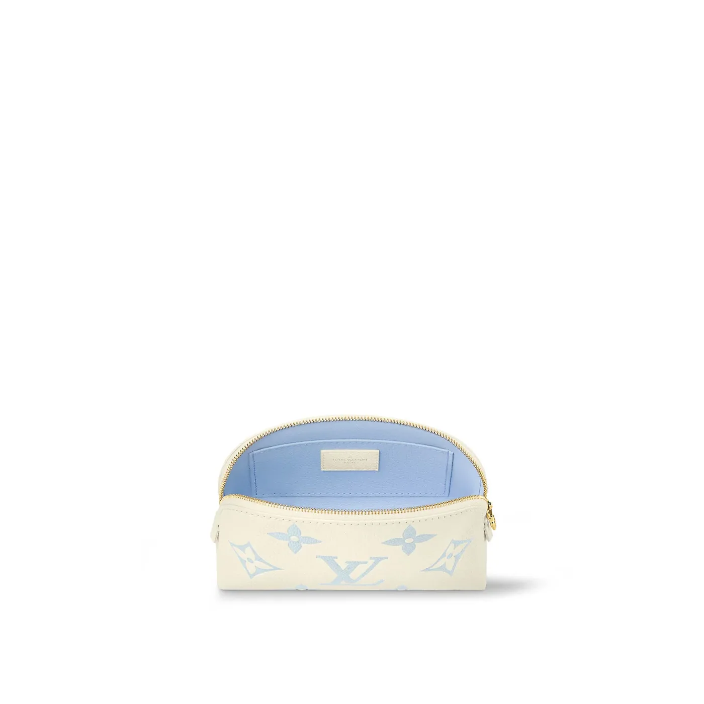 Louis Vuitton Pochette Cosmetique PM Clutch & Pouch in Beige Gold Hardware Louis Vuitton Pochette Cosmetique PM Clutch & Pouch in Beige Gold Hardware