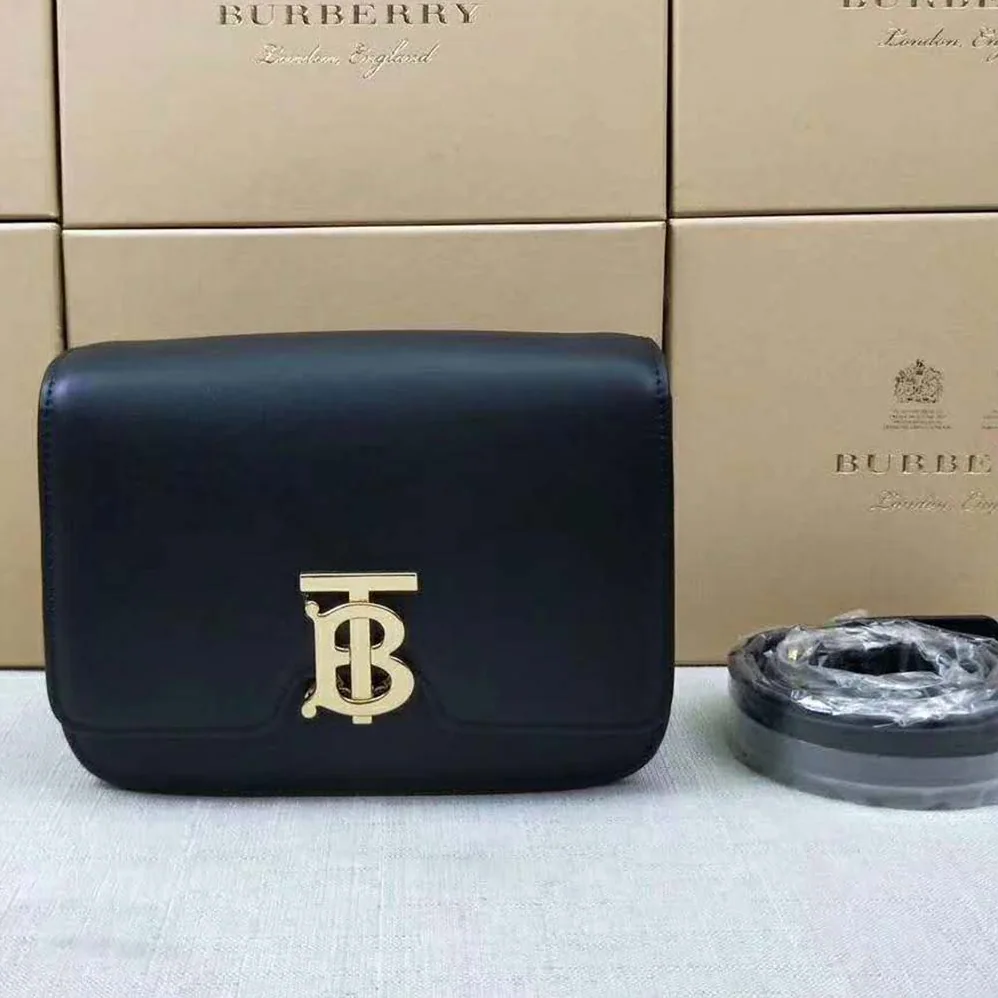 Burberry Small Leather TB Bag for Women in Black Burberry Small Leather TB Bag for Women in Black