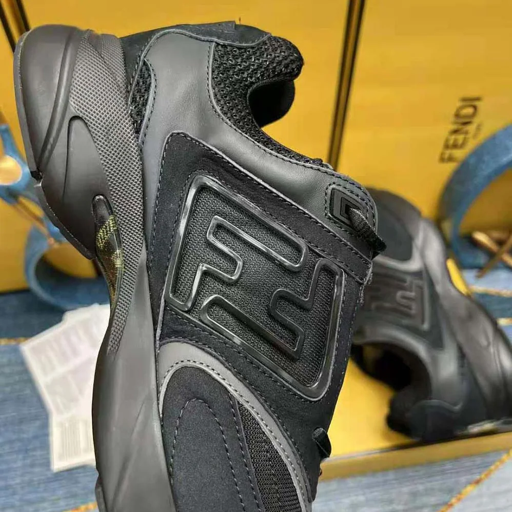 Fendi Faster Trainers Black Nubuck Leather Low for Men in Tops Fendi Faster Trainers Black Nubuck Leather Low for Men in Tops