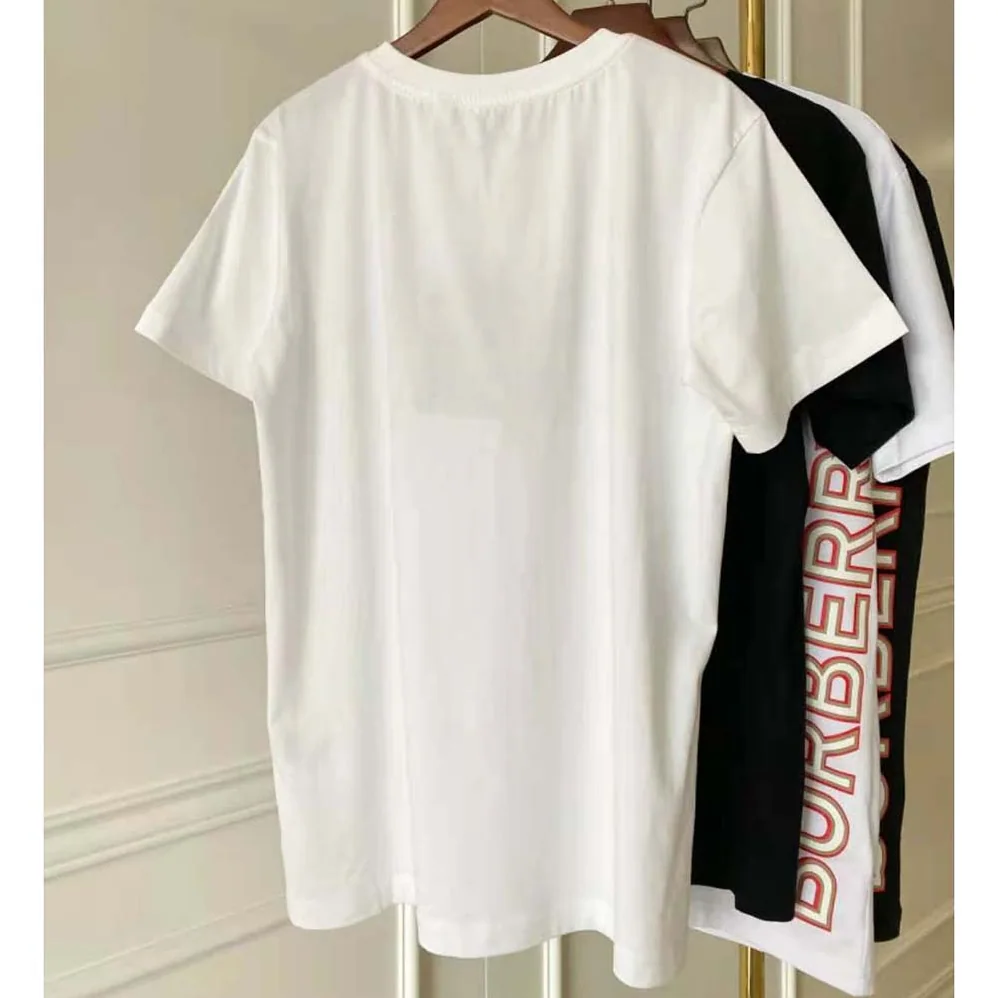 Burberry Logo Print Cotton T-shirt for Women in White
