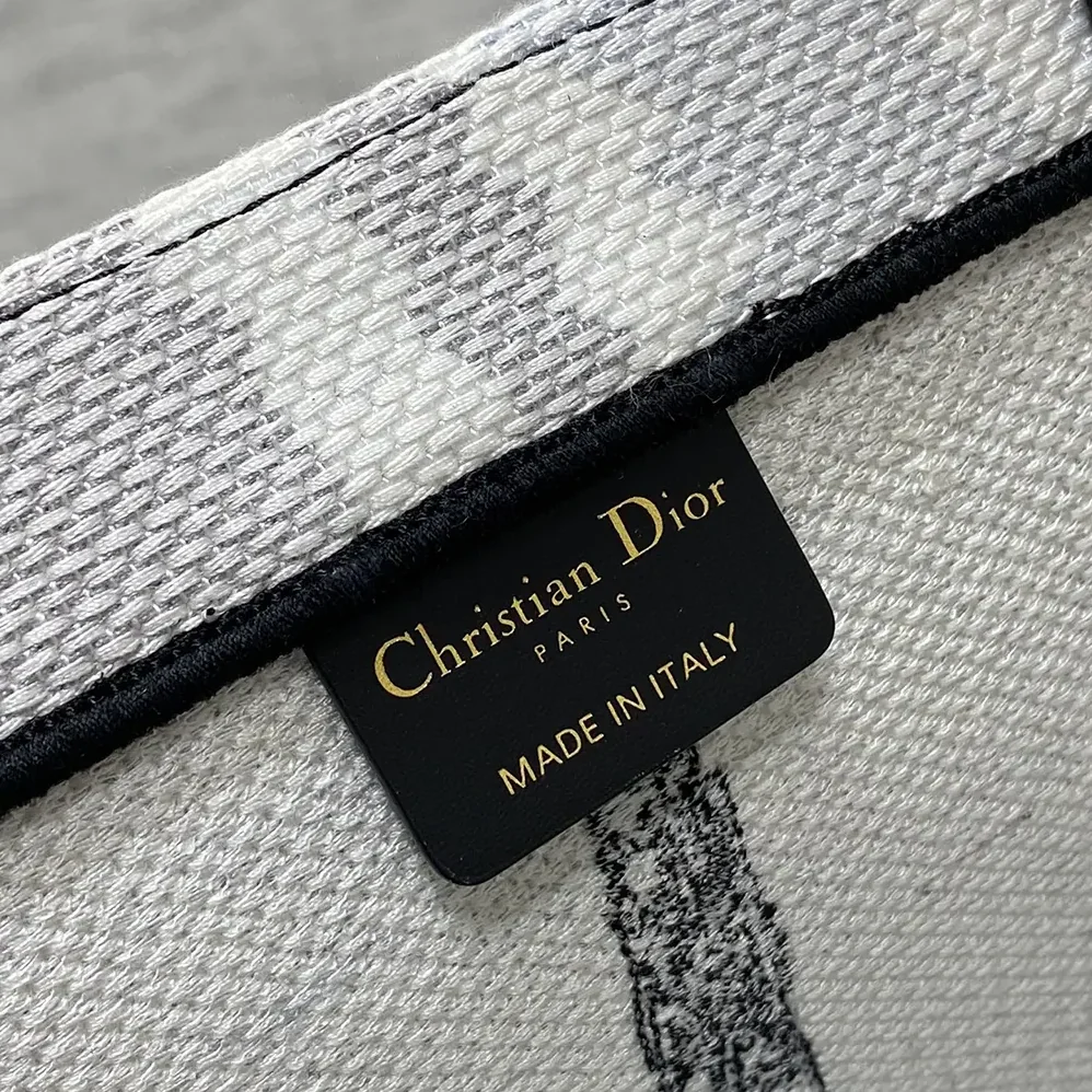 Dior Medium Dior Book Tote White and Black Paris Embroidery for Women