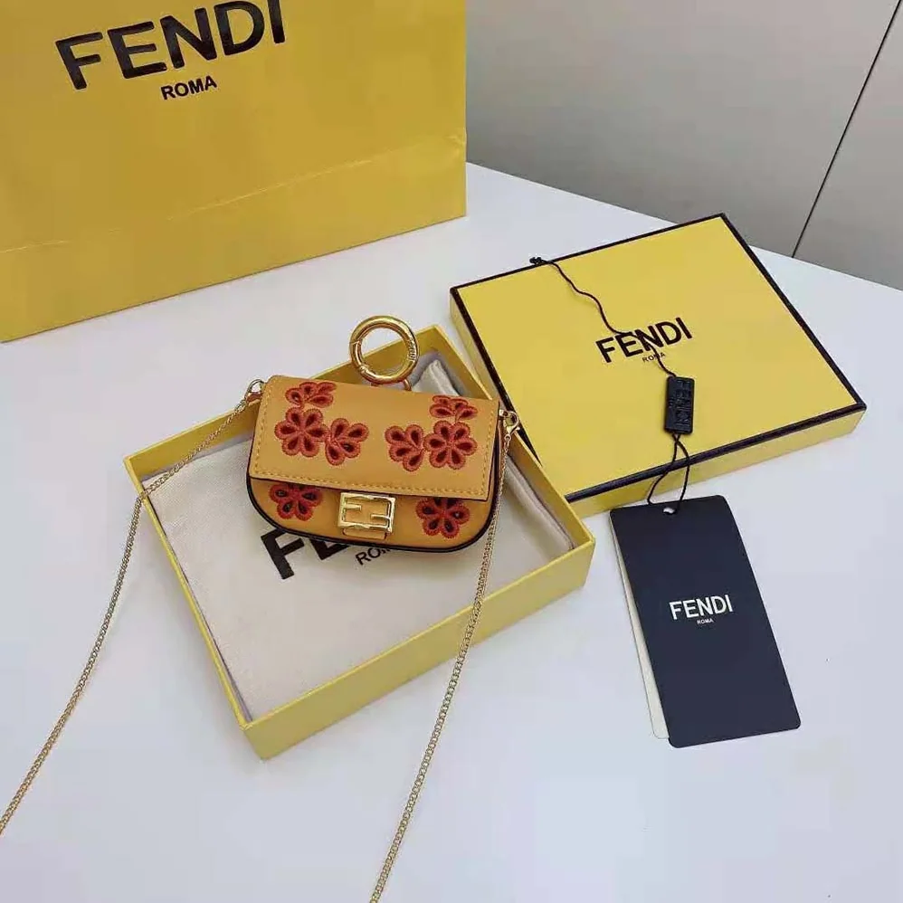 Fendi Nano Baguette Charm Orange Nappa Leather for Women