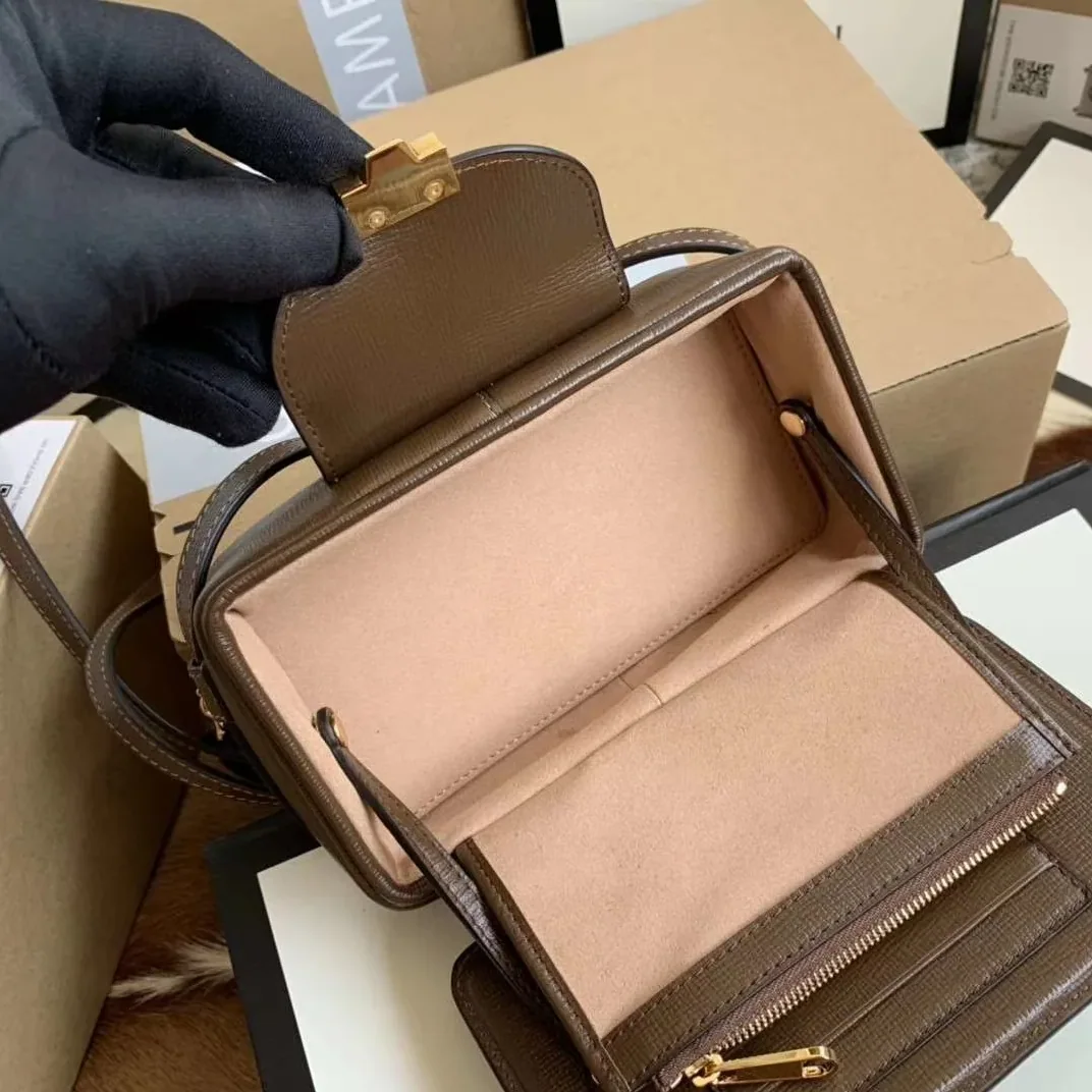 GG Mini Bag With Clasp Closure Beige in Ebony GG Supreme Canvas /