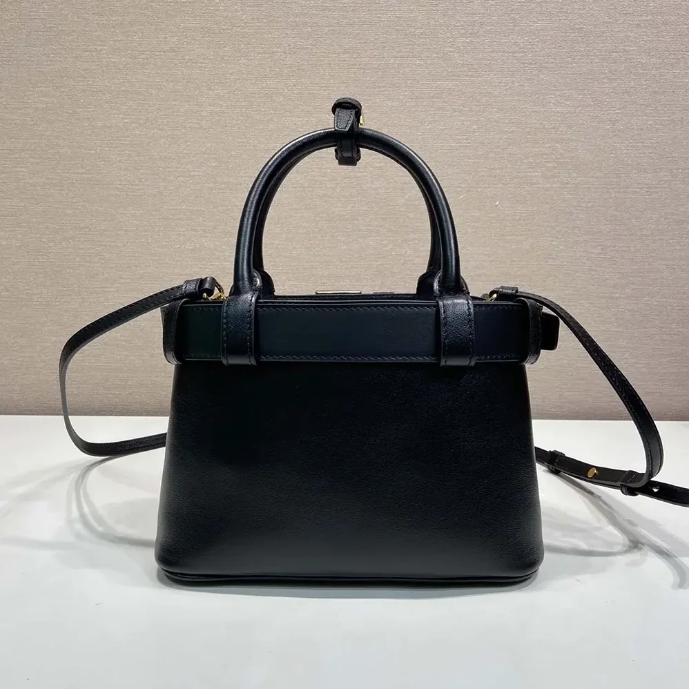 Prada Wome Buckle Small Leather Bag With Belt in Black Prada Wome Buckle Small Leather Bag With Belt in Black