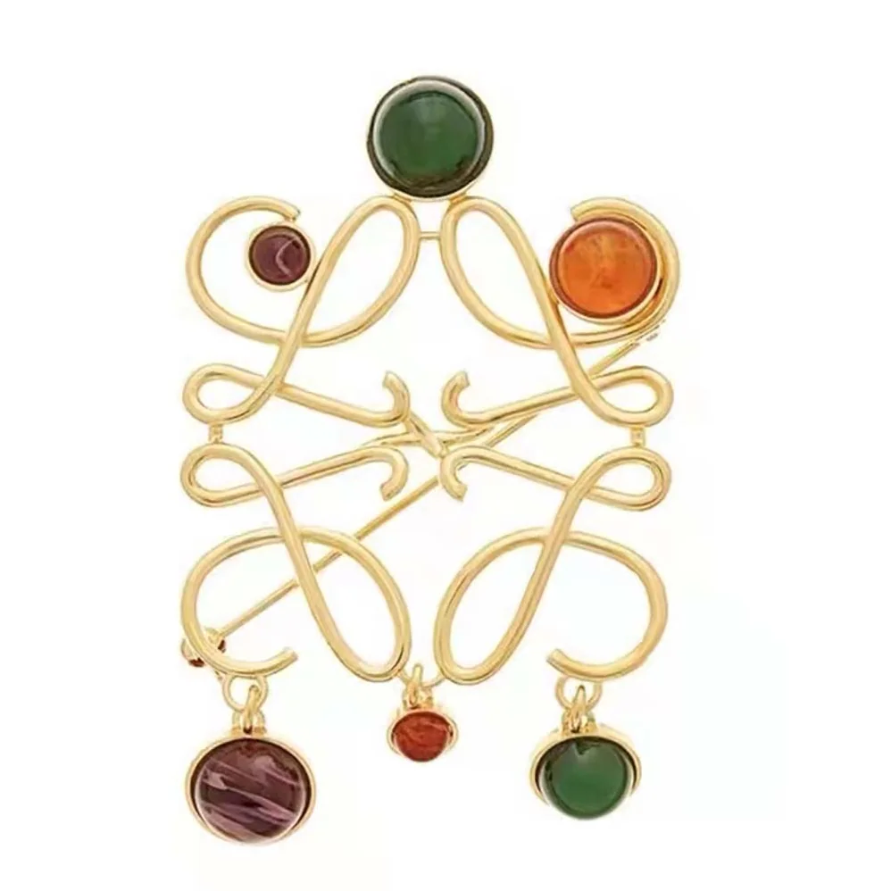 Loewe Small Anagram Brooch in Metal for Women