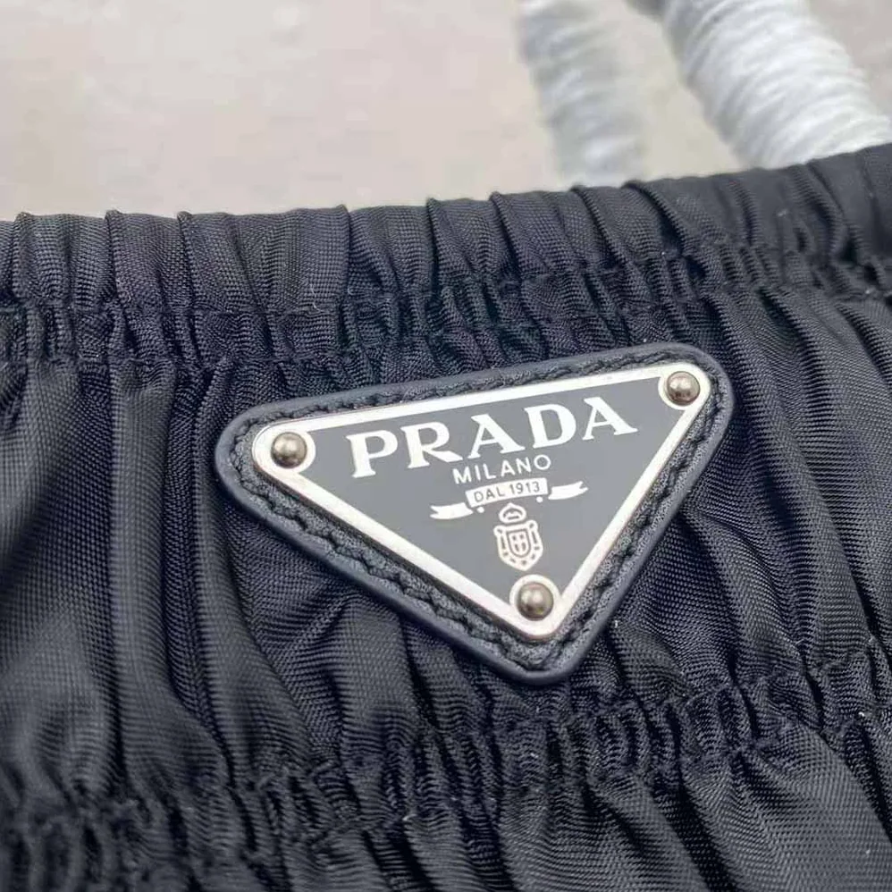 Prada Embossed Nylon Tote for Women in Black