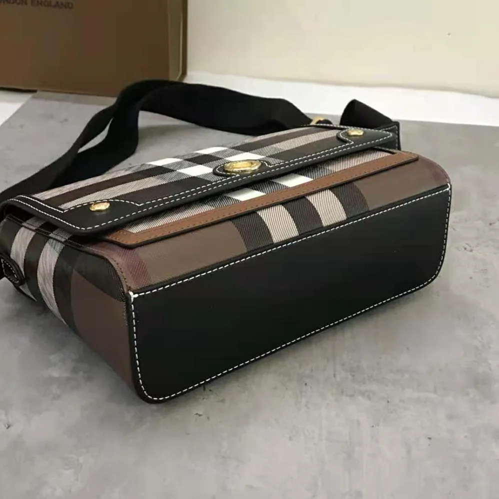 Burberry Note Bag with Logo-engraved Studs for Women in Brown