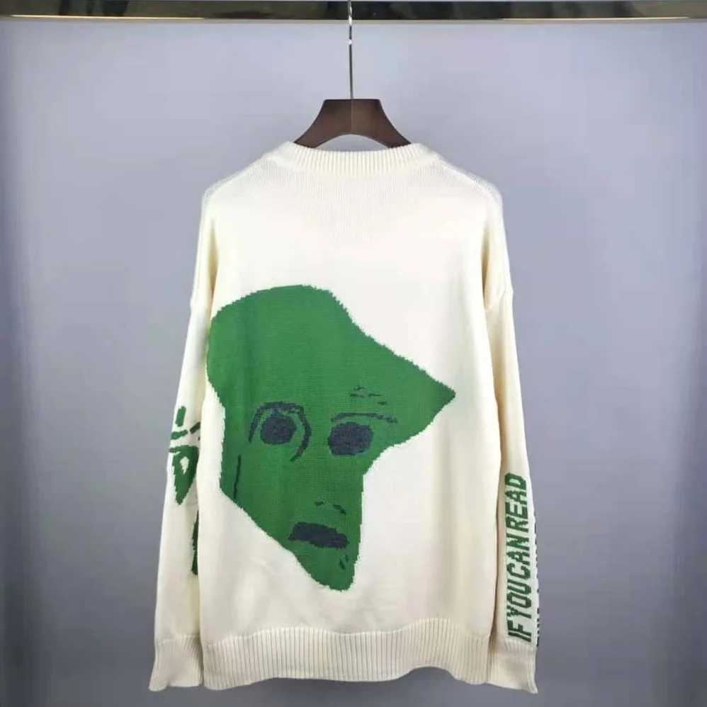 Dior Oversized Cactus Jack Dior Sweater Ecru Wool Knit for Men