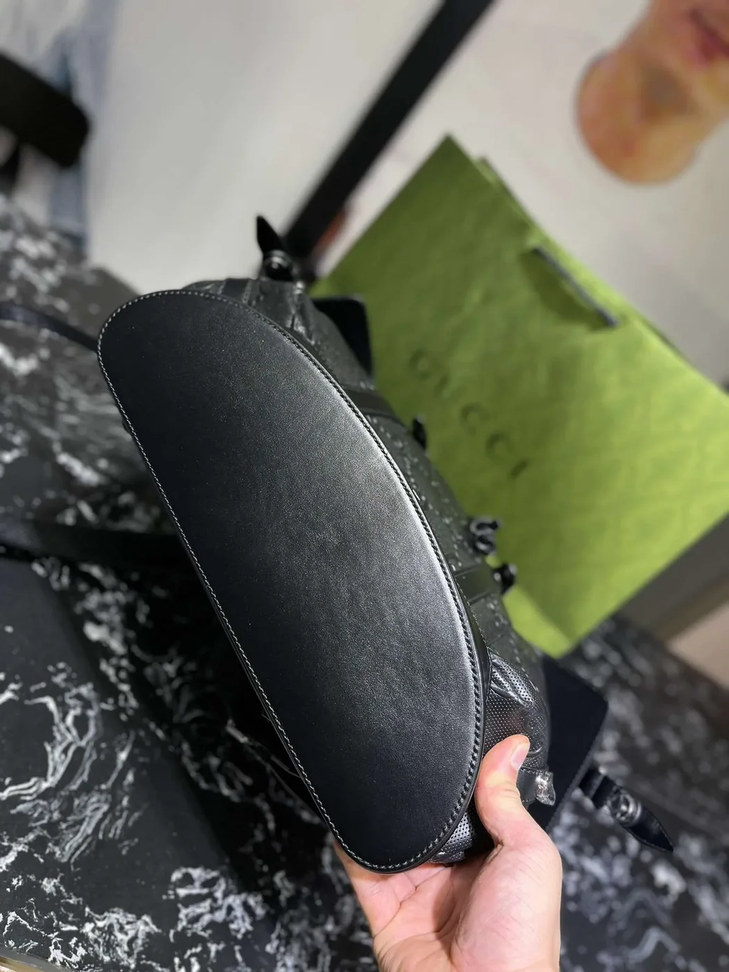 Gucci Embossed Backpack GG Black / Gucci Embossed Backpack GG Black /