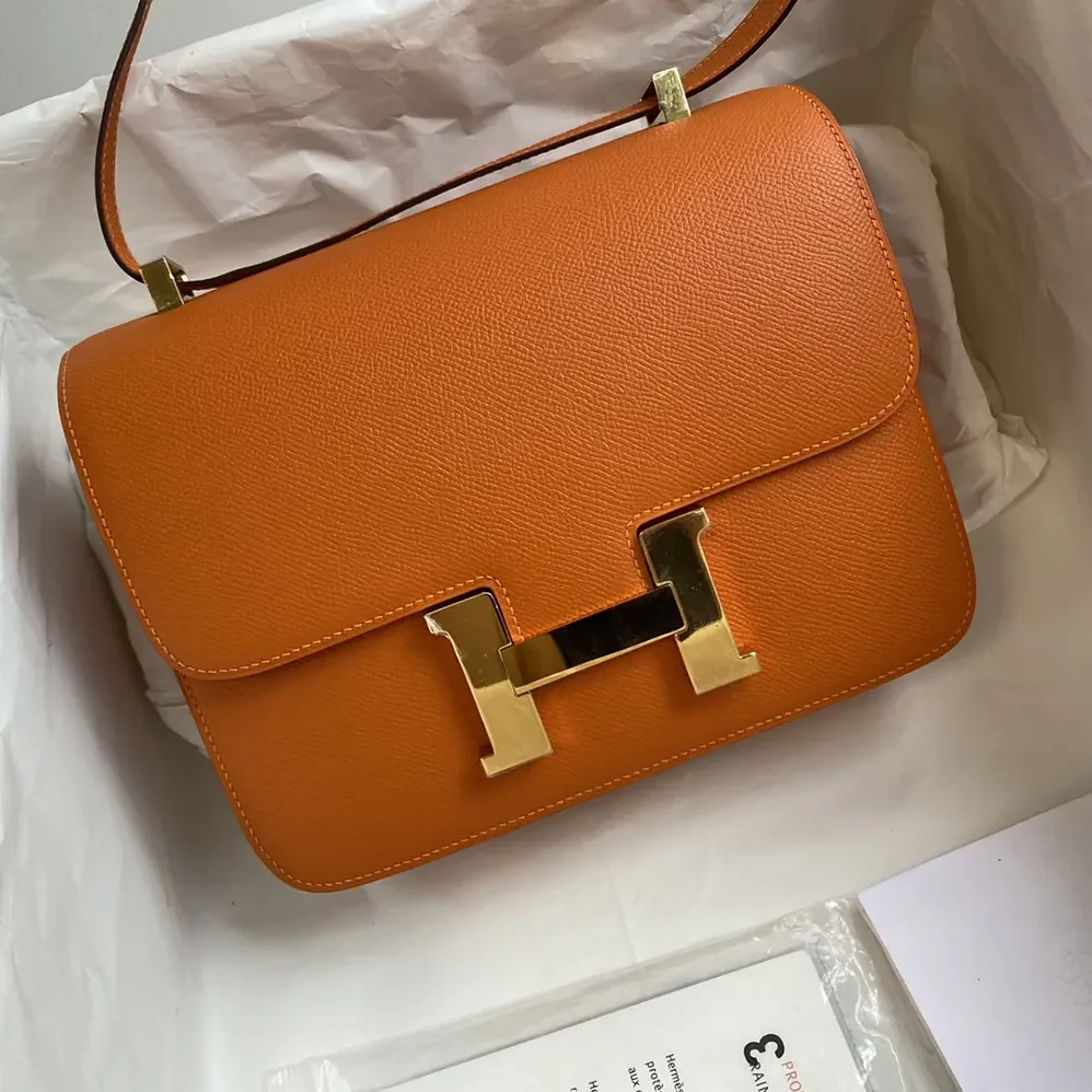 Hermes Constance 24 Bag Epsom Leather for Women in Orange/Gold