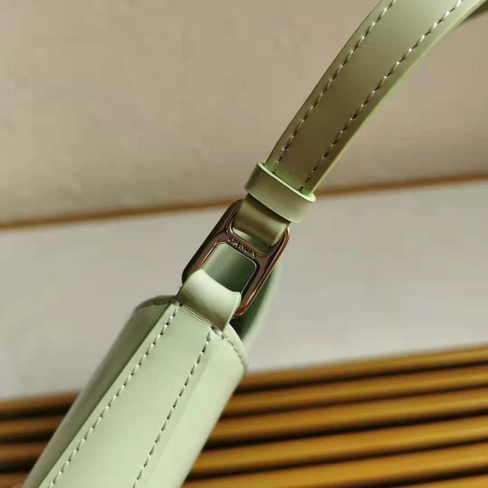 Prada Prada Cleo Brushed Leather Shoulder Bag for Women in Aqua